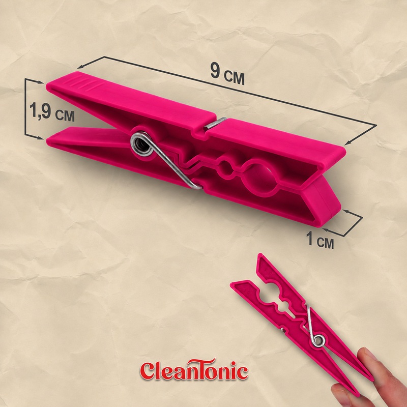 Πλαστικά Μανταλάκια Πατρών - CleanTonic PINK STAR 48 τεμ. - Φούξια