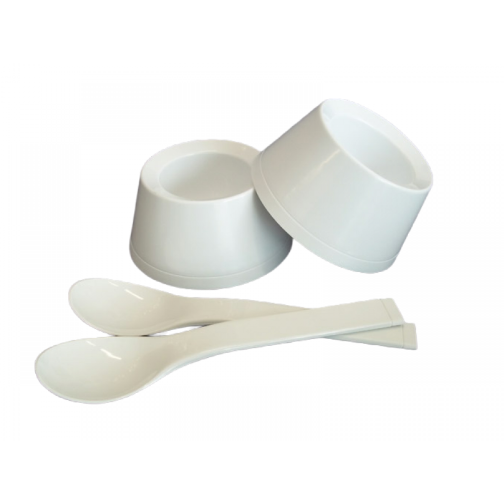 Αυγοθήκες με κουταλάκια πλαστικά 4τεμ.