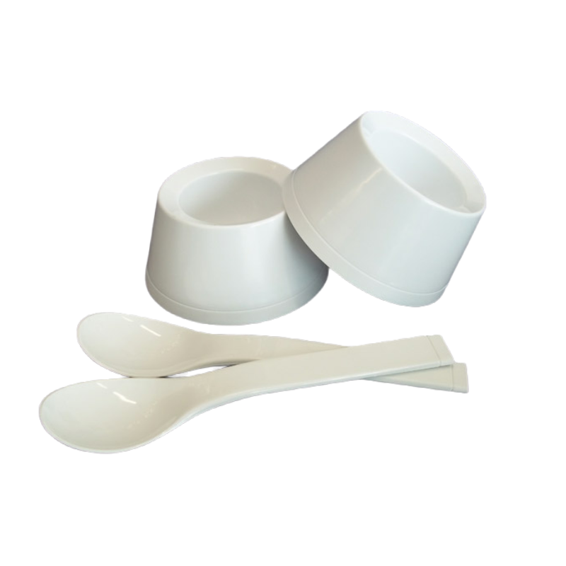 Αυγοθήκες με κουταλάκια πλαστικά 4τεμ.