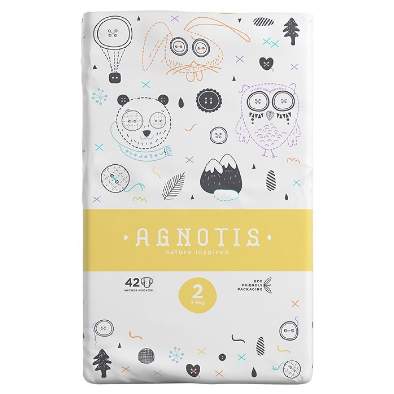 Agnotis 42 Πάνες με Αυτοκόλλητο Baby Eco No. 2 για 3-6kg 