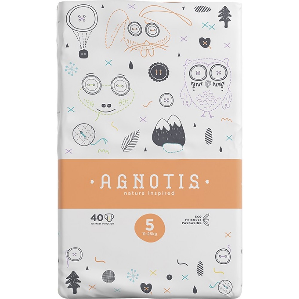 Agnotis 40 Πάνες με Αυτοκόλλητο Baby Eco No. 5 για 11-25kg 