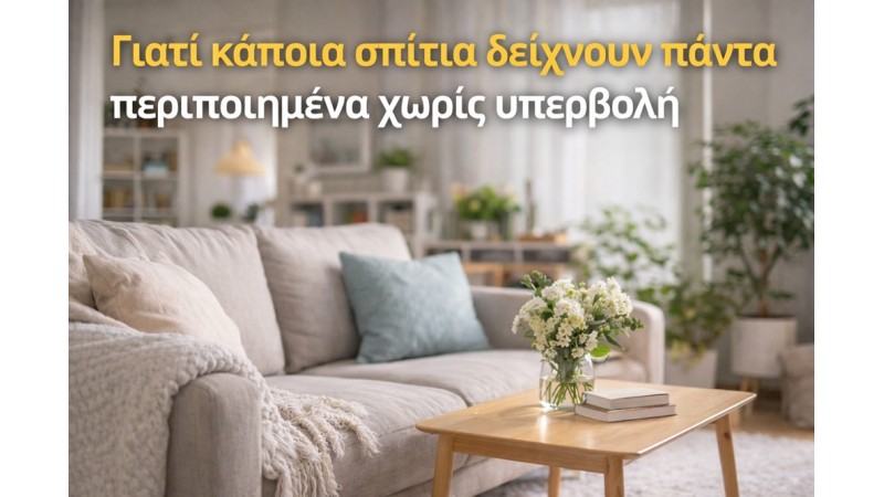 Γιατί κάποια σπίτια δείχνουν πάντα «περιποιημένα» χωρίς υπερβολή