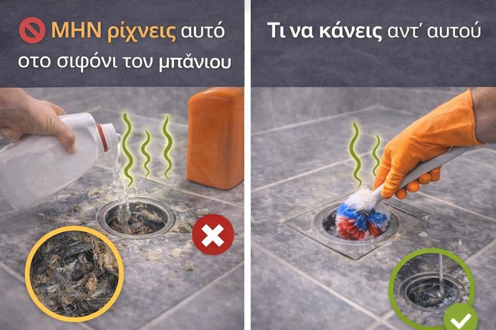 ΜΗΝ ρίχνεις αυτό στο σιφόνι του μπάνιου