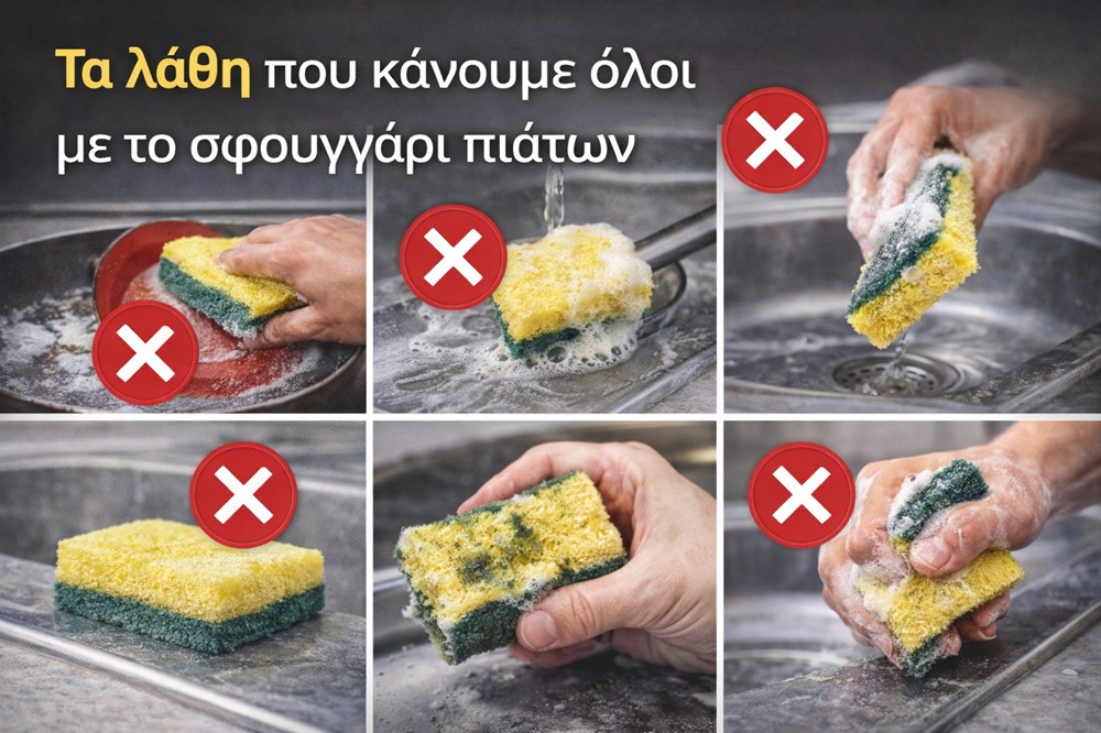 Τα λάθη που κάνουμε όλοι με το σφουγγάρι πιάτων