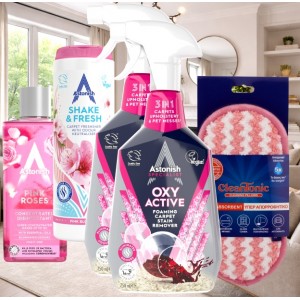 Πακέτο Καθαρισμού Χαλιών & Υφασμάτων Astonish OXY Active Pink