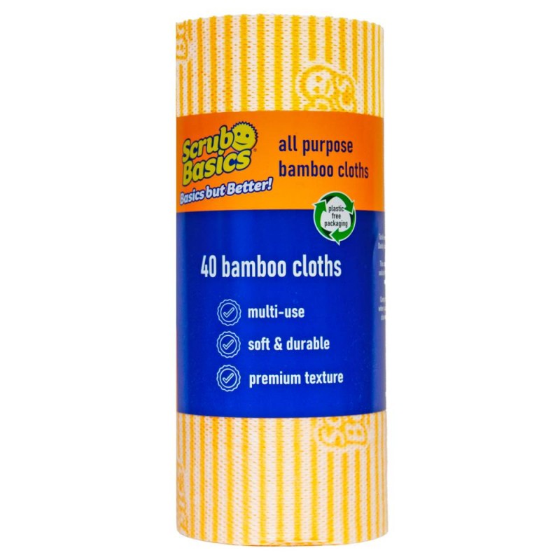 Scrub Basics Πανάκια Bamboo  – Ρολό 40 Τεμαχίων