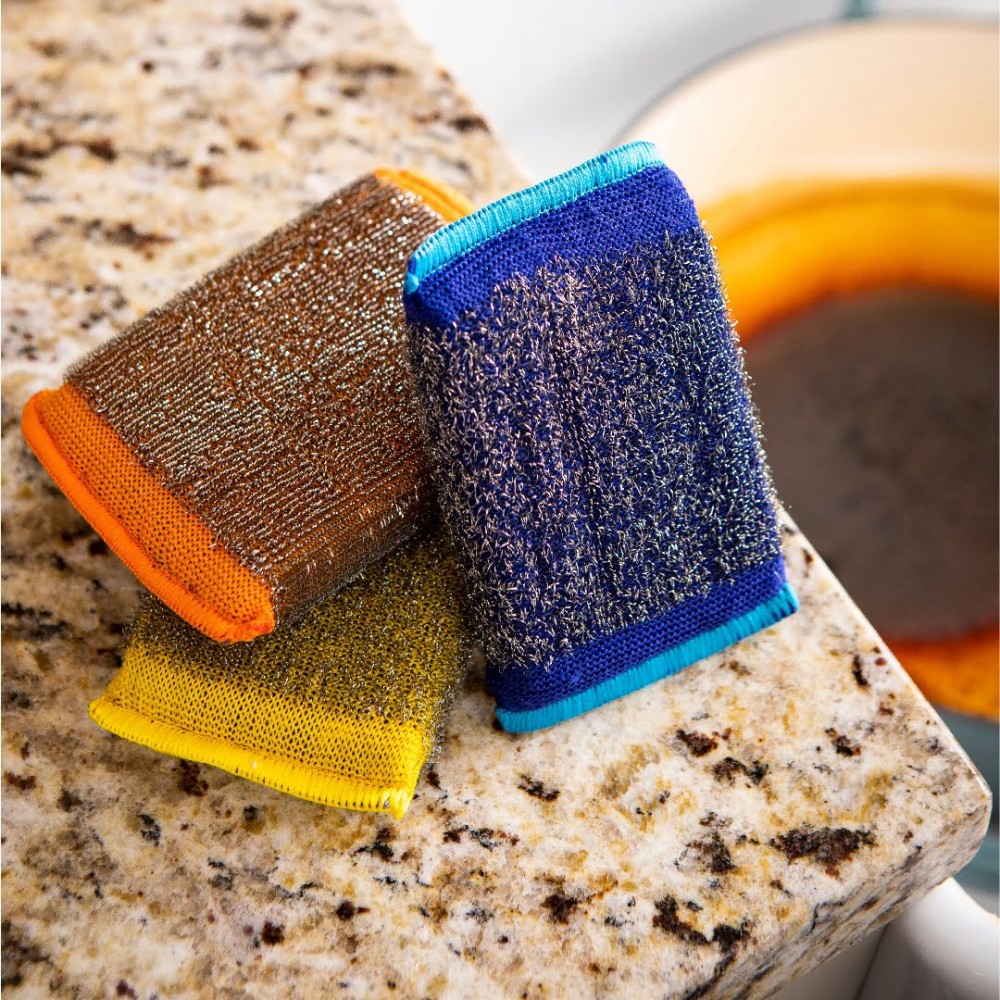 Scour Daddy Steel – Μεταλλικό Σφουγγάρι Βαρέος Καθαρισμού με FlexTexture® (Σετ 2 Τεμ.)