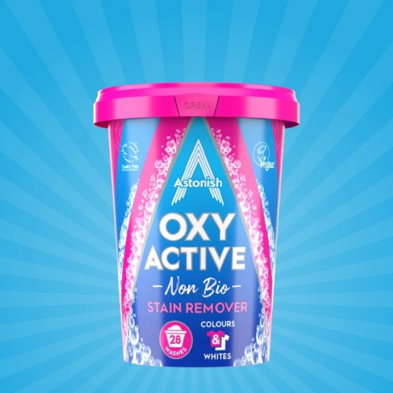 Astonish OXY ACTIVE 2σε1 – Ενισχυτικό Πλυσίματος & Καθαριστικό Κάδου 625γρ