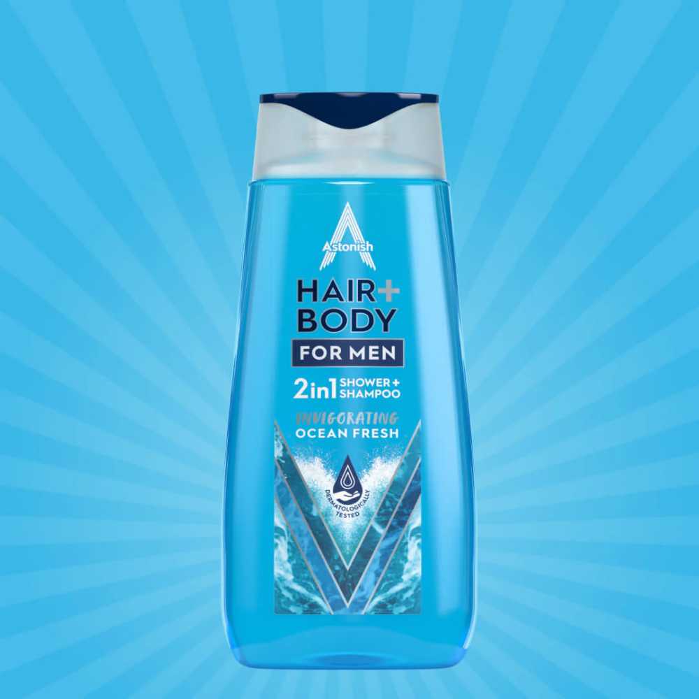 Astonish Aνδρικό 2σε1 Σαμπουάν και Αφρόλουτρο 400ml