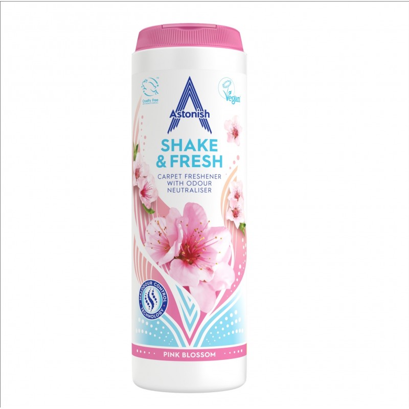 Astonish Shake & Fresh – Σκόνη Φρεσκαρίσματος Χαλιών & Υφασμάτων με Άρωμα Λουλουδιών 350gr