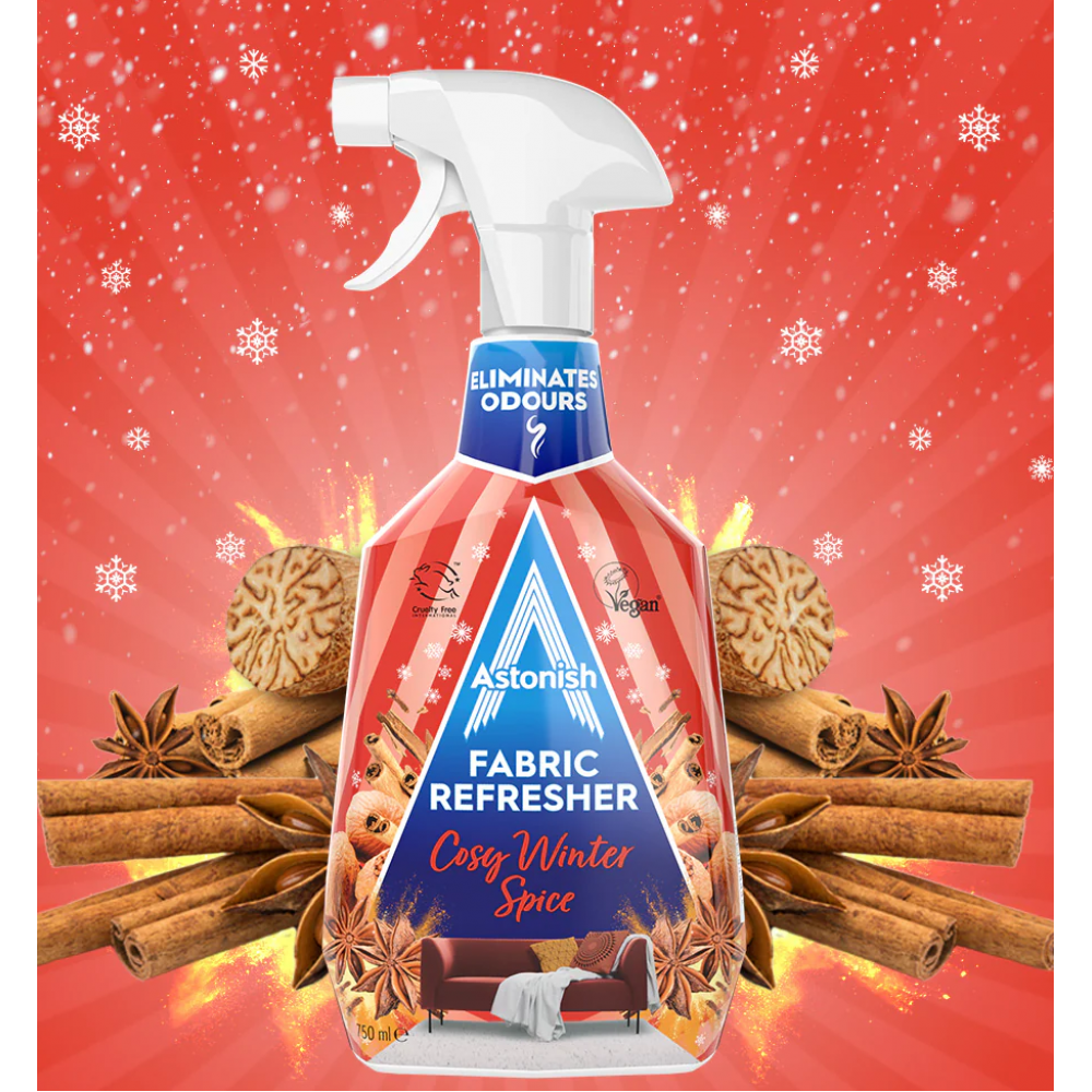 Astonish Αρωματιστής Υφασμάτων - Cozy Winter Spice/Κανέλλα Βανίλια 750ml