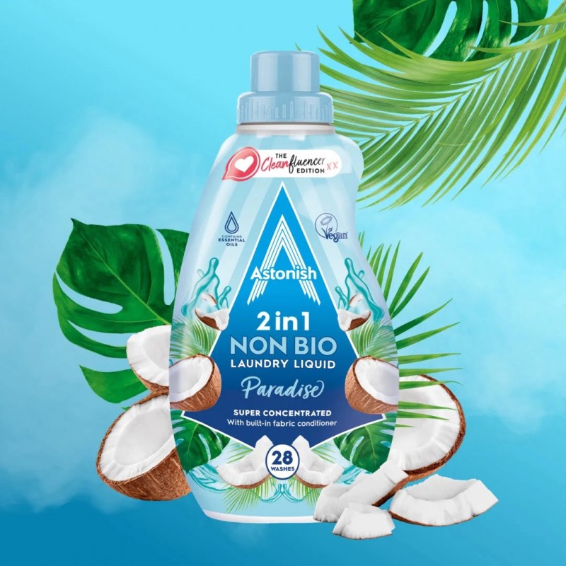 Astonish Απορρυπ.&Μαλακτικό Πλυντ. Ρούχων Καρύδα - 28μεζ - 840ml