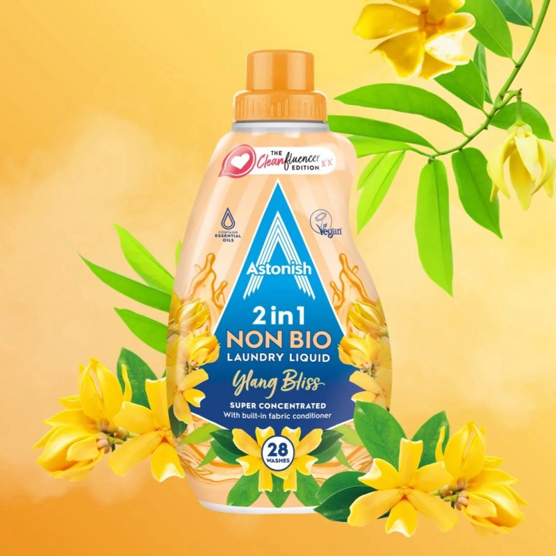 Astonish Απορρυπ.&Μαλακτικό Πλυντ. Ρούχων Ylang - 28μεζ - 840ml