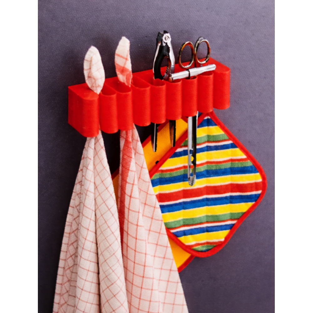Πολυχρηστική Κρεμάστρα Τοίχου για Εργαλεία & Κουζίνα - Κόκκινη