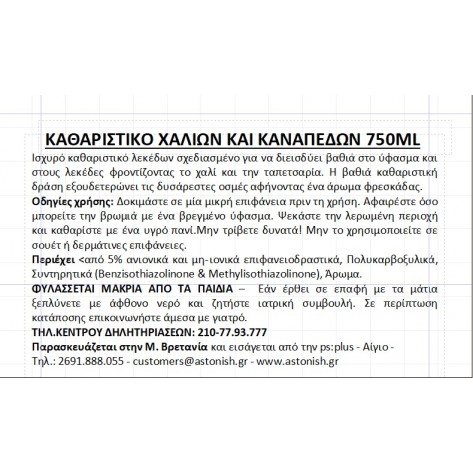 Astonish OXY Active Καθαριστικό Χαλιών και Καναπέδων 750ml