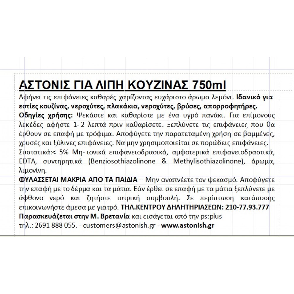 Astonish SPECIALIST Καθαριστικό Λίπους Κουζίνας 750ml