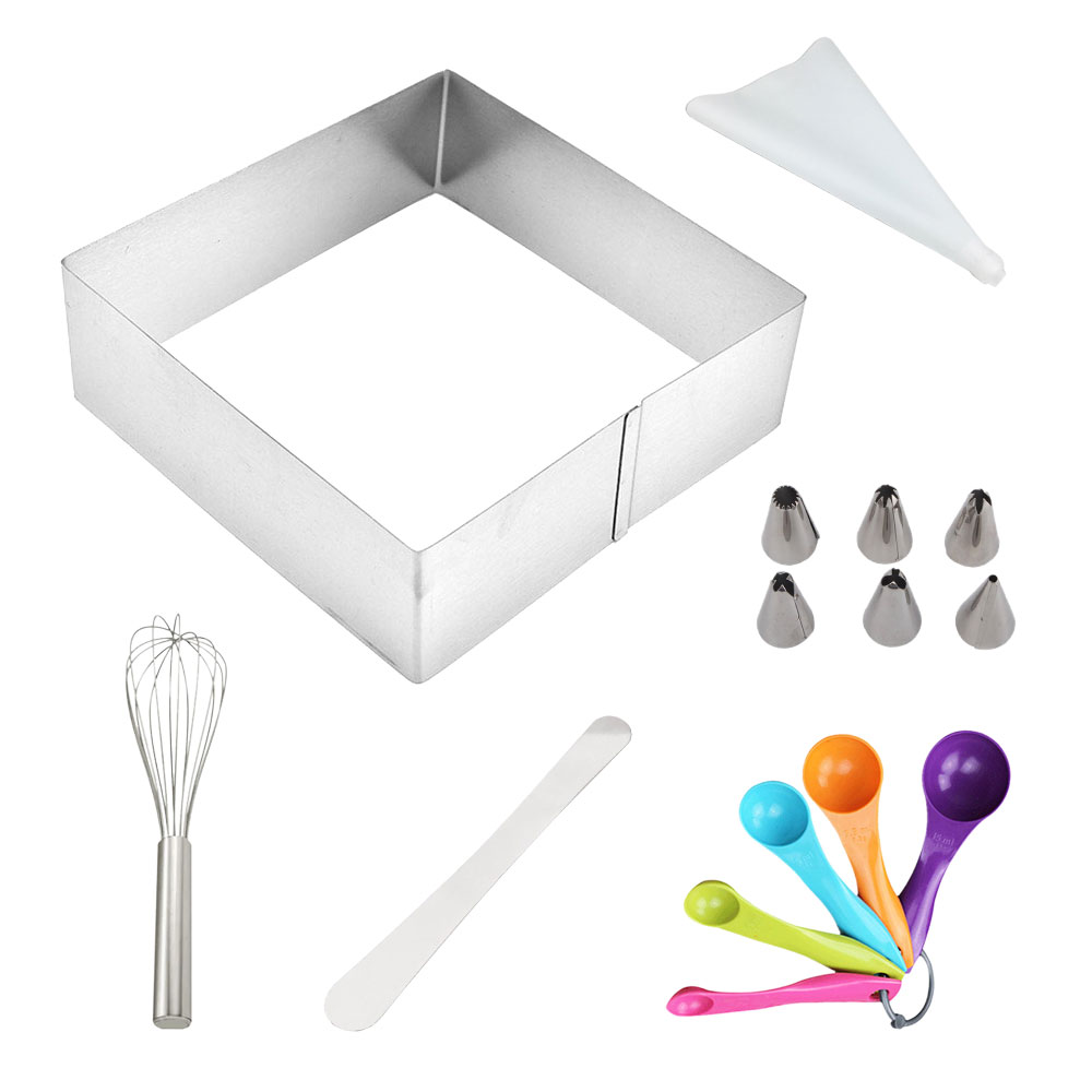 Σετ Ζαχαροπλαστικής 14 τεμαχίων για παρασκευή τούρτας με μύτες και κορνέ - C1118