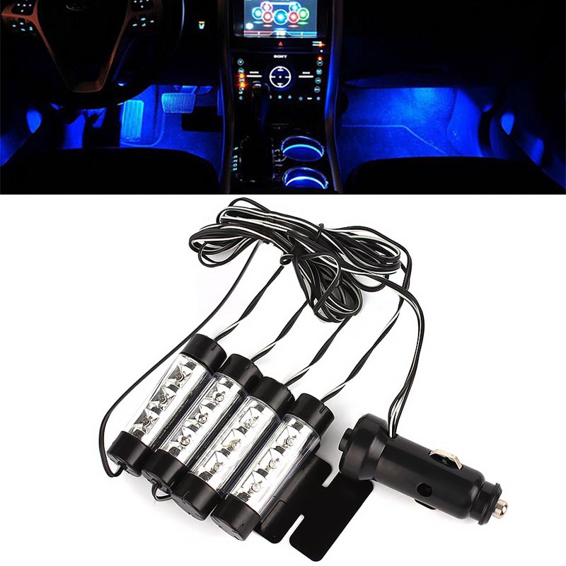 Σετ φώτα LED 3W/12V για τη διακόσμηση του αυτοκινήτου σε μπλε χρώμα - 4τμχ - C1155
