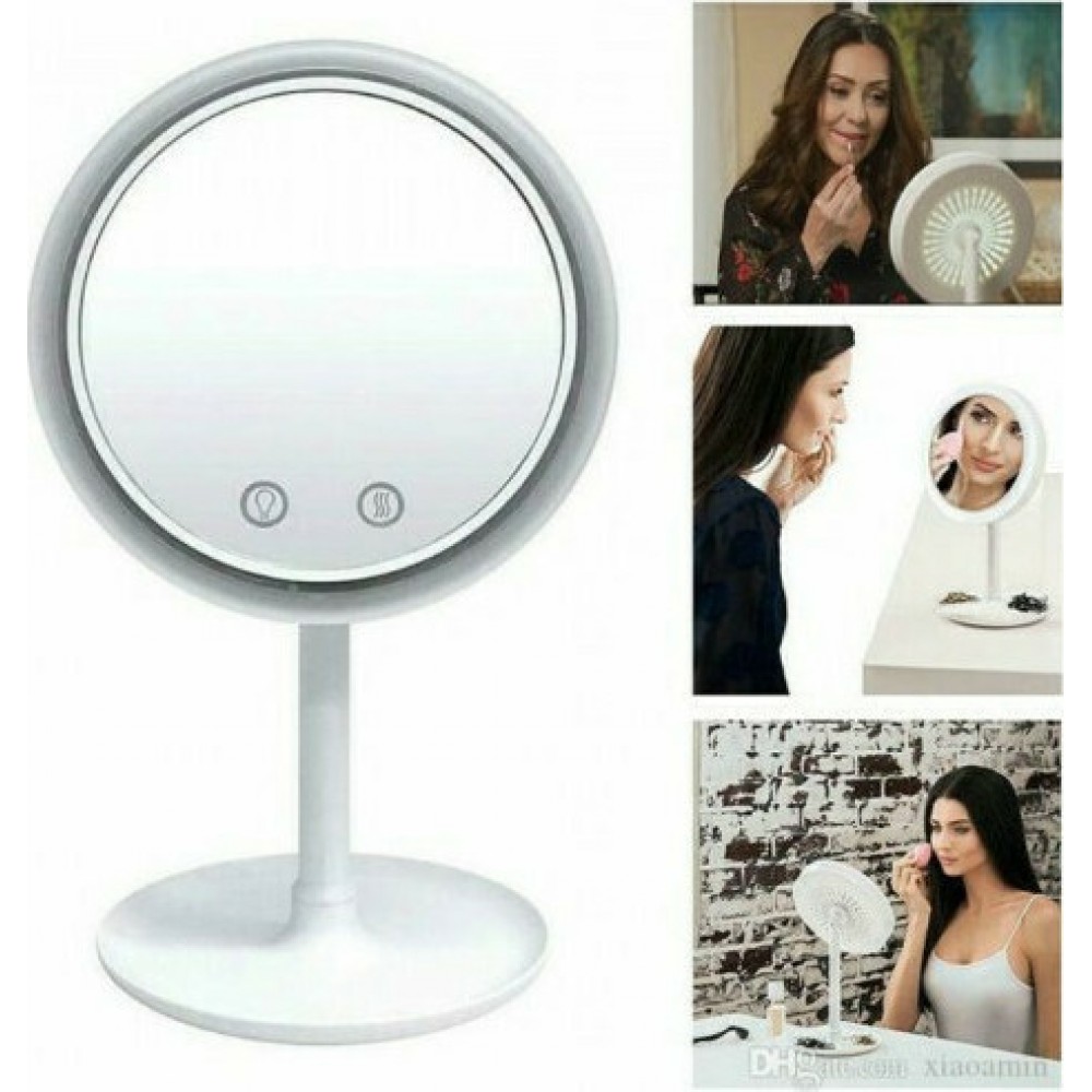 Στρογγυλός LED Καθρέφτης Ανεμιστήρας για Μακιγιάζ με Μεγέθυνση 5X - Mirror with Fan and Light - C1176