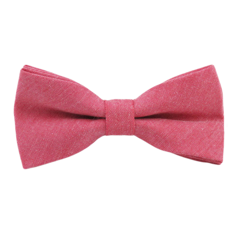 Μονόχρωμο Ανδρικό Λινό Παστέλ Κόκκινο Παπιγιόν - 2314