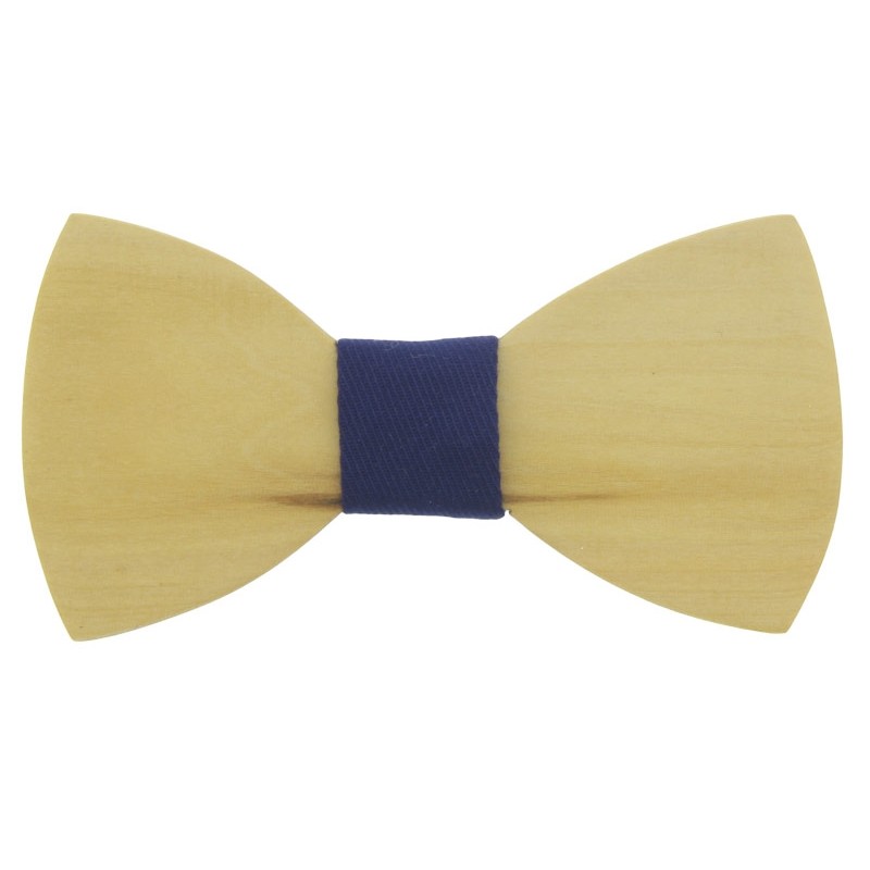 Ξύλινο Ανδρικό Παπιγιόν Πεύκο Με Μπλε Κόμπο - 3505