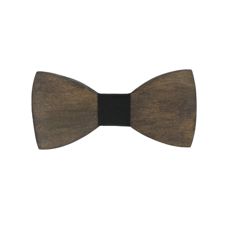 Ξύλινο Παιδικό Παπιγιόν Καρυδιά Με Μαύρο Κόμπο 2 έως 6 Χρονών - 3946