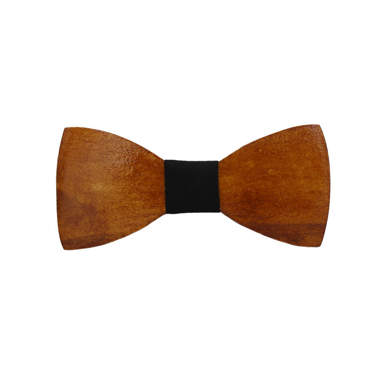 Ξύλινο Παιδικό Παπιγιόν Μαόνι Με Μαύρο Κόμπο 2 έως 6 Χρονών - 3949